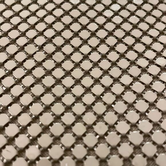 Whiting & Davis Vintage Cream Chainmail Mesh Enamel Crossbody Bag Purse - Picture 4 of 14